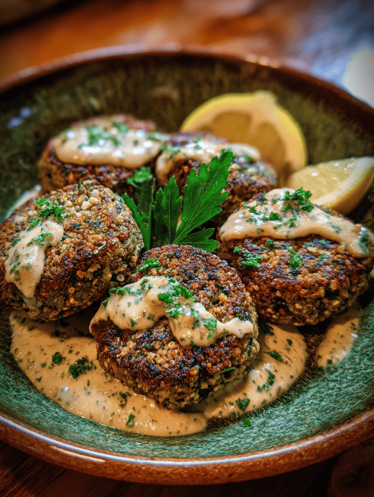 Baked Falafel with Tahini Sauce