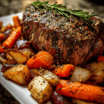 Herb-Crusted Beef Roast with Root Vegetables