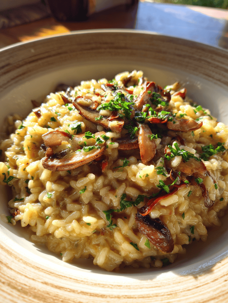 Mushroom Risotto (No Wine)