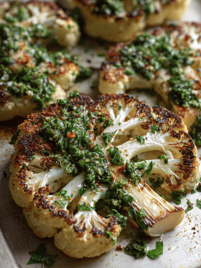 Roasted Cauliflower Steaks with Chimichurri